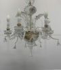 Chandelier attributed to Seguso from the 1940s with 6 glass candle lights