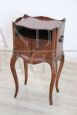 Elegant antique walnut bedside table cabinet, 19th century