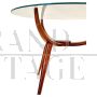 Coffee table in solid walnut and glass in the style of Carlo de Carli, Italy 1950s