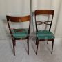 Pair of Melchiorre Bega chairs in green skai leather, 1950s