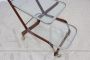 Bar trolley by De Baggis in wood and glass with bottle holder, 1950s