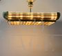 Art Deco chandelier in brass and Murano glass by the Greco company                            