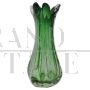 Vintage green Murano glass vase with bubbles, Italy 1960s