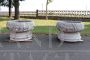 Pair of garden vases in white Carrara marble