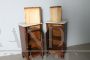 Pair of Tuscan Louis Philippe bedside tables with marble top, 1870