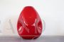 1970s vase in red layered Murano glass, with modern shapes