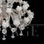 Rezzonico chandelier in crystal, white and bronze Murano glass