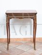 Antique Napoleon III coffee table in mahogany with red marble top