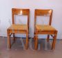 2 80's kitchen chairs with straw seat