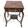 Antique Style Inlaid Rosewood Game Table, 1940s