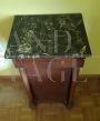 Antique Empire bedside table in cherry wood with marble top