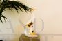 White and gold ceramic heron signed Ahura, Italy 1970