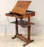 Antique desk table with lectern from the 19th century in walnut