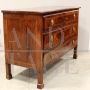 Antique Empire dresser in threaded walnut, 19th century Italy