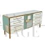 Design buffet dresser in colored glass with central door