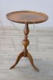 Antique round beech side table, 19th century 