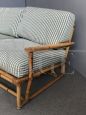 Vintage three seater sofa in bamboo