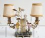 Antique Napoleon III lamp with characters in polychrome porcelain and gilded bronze