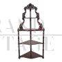 Antique corner étagère whatnot bookcase with 5 open shelves