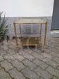 Vintage brass coffee table with leather tops