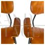 Pair of armchairs by Gastone Rinaldi for RIMA in brown imitation leather