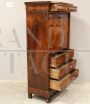 Antique Louis Philippe capuchin secretary chest of drawers in walnut, 19th century Italy