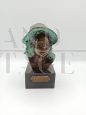 Small bronze bust of a woman sculpture by Gianni Visentin