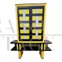 Design pantry sideboard in yellow and black glass