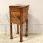 Antique Empire era bedside table in walnut, 19th century Italy