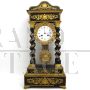 Antique Napoleon III period table pendulum clock in wood and bronze