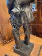 Antique military sculpture with Savoy artilleryman in bronze, 19th century