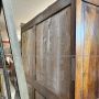 Large antique wardrobe from the early 19th century in walnut with diamond carved doors