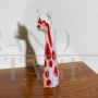 Murano glass dog sculpture with red polka dots, 1970s