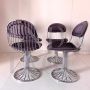 Set of 4 chairs by Gastone Rinaldi for Rima in chromed steel