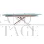 Modern design extendable table with glass top