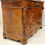 Louis Philippe capuchin chest of drawers in carved walnut, 19th century Italy