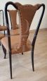 Set of 6 vintage 1950s rosewood and brown leather dining chairs