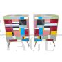 Pair of multicolored Murano glass bedside tables