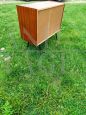 Vintage mid-century small wooden shoe rack cabinet, 1950s