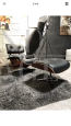 Eames lounge chair in black leather with certificate of authenticity