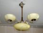 1940s art deco chandelier in brass