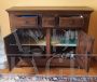 Antique late 19th century buffet sideboard in walnut with grooves