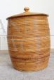 Cylindrical wicker basket, Italy 1970s