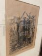 Antique English engraving from 1882 signed George Ernest depicting a postal station