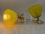 Pair of adjustable wall lights attr. Vistosi in yellow Murano glass