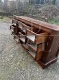 Antique pasta shop counter cabinet in solid larch from the mid-19th century