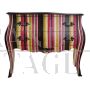 Baroque style dresser with multicolored stripes