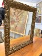 Antique gilded mirror with floral carvings, 19th century