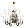 Antique Empire style gilded bronze chandelier, early 1900s