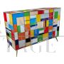 Design dresser covered with multicolored Murano glass squares